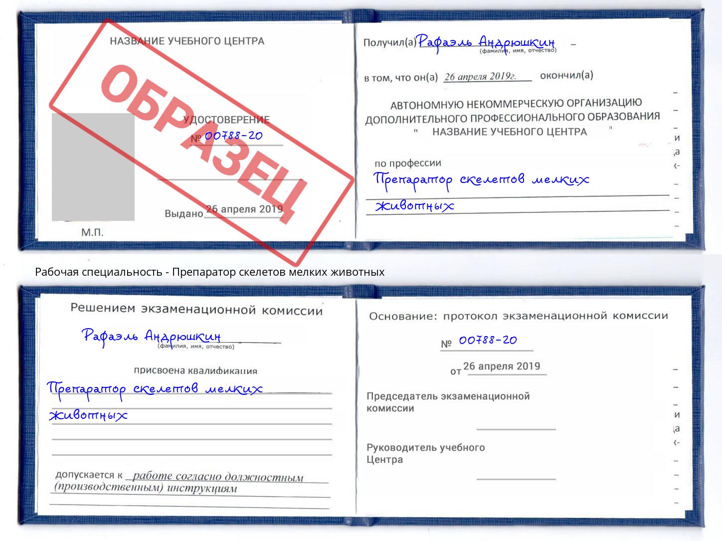 Препаратор скелетов мелких животных Балашов