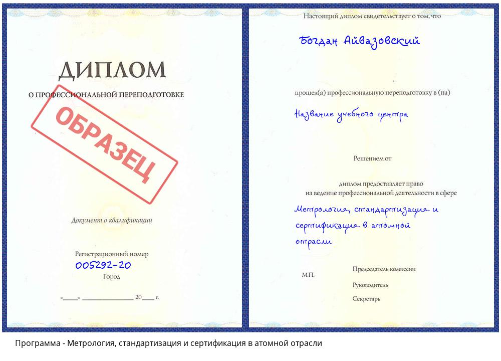 Метрология, стандартизация и сертификация в атомной отрасли Балашов
